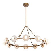 ALORA Lighting CH346046VBAR Dahlia 46-in Vintage Brass/Alabaster LED Chandelier, UL Damp Rated, Vintage Brass/Alabaster