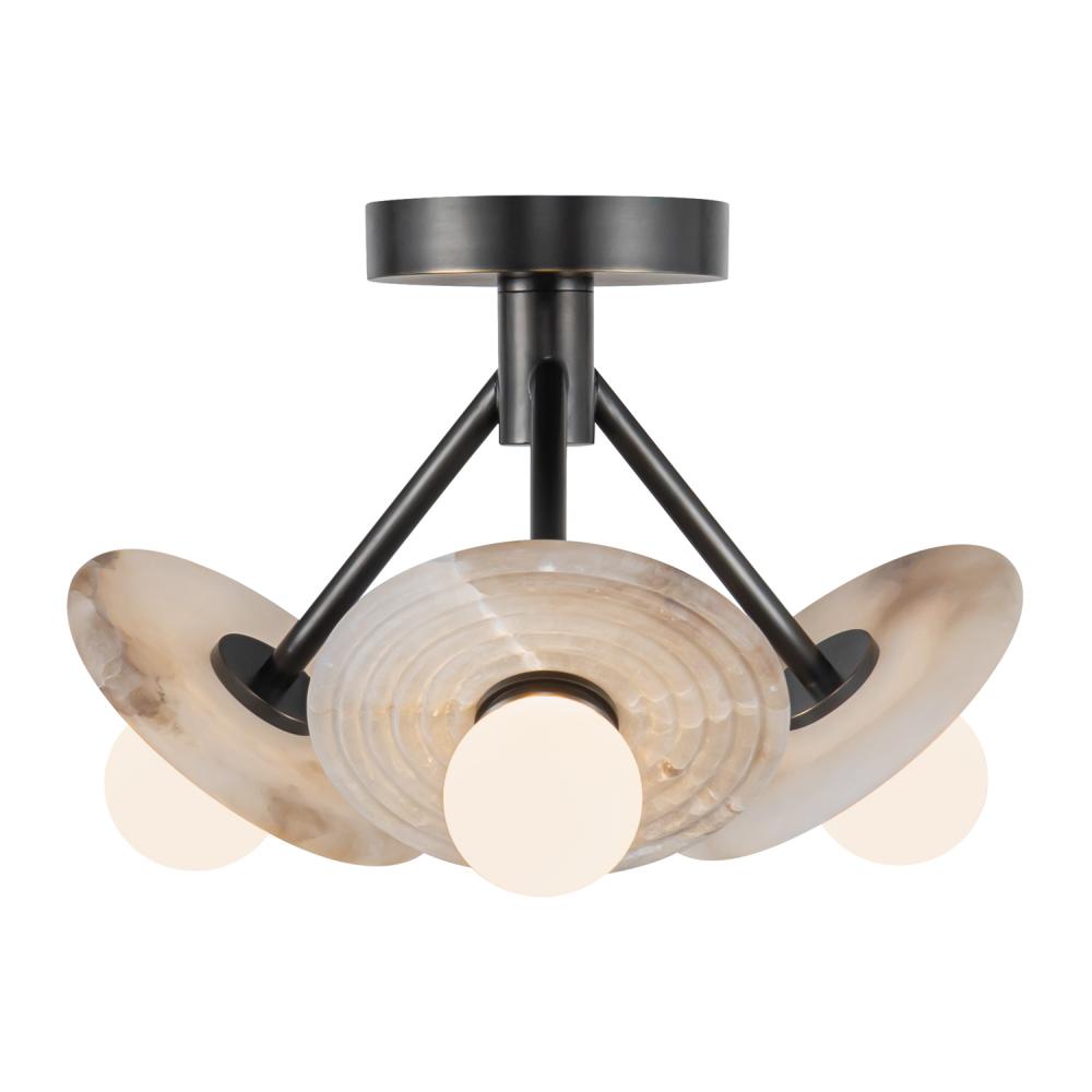 ALORA Lighting SF346313UBAR Semi Flush Mount, UL Damp Rated, Urban Bronze/Alabaster