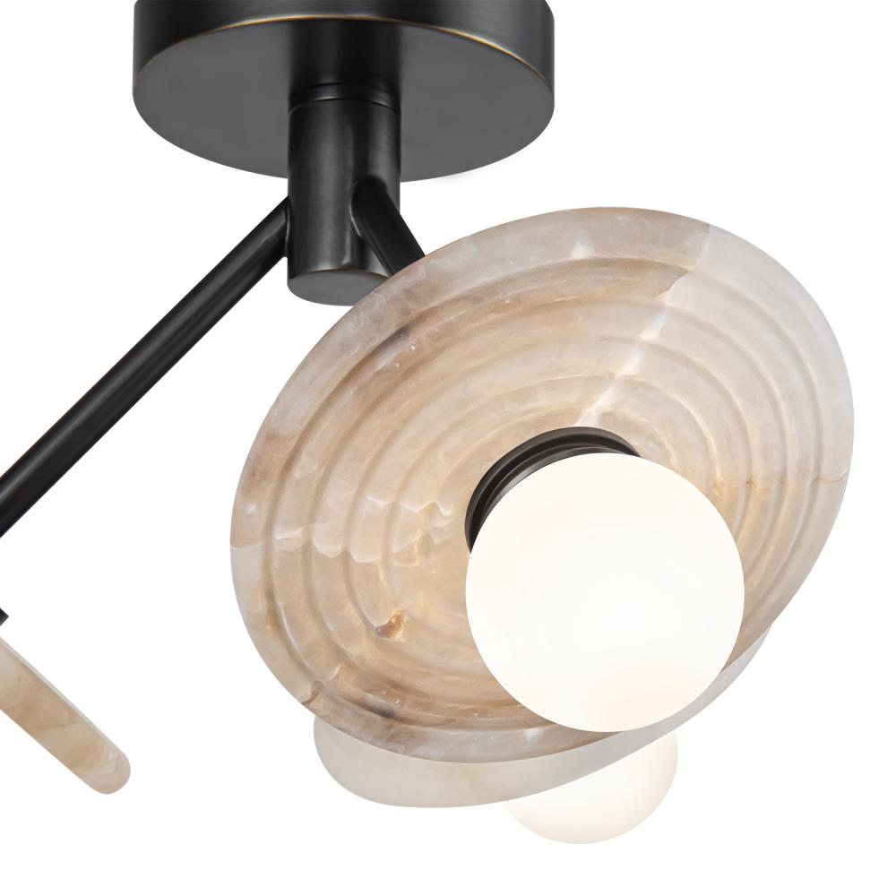 ALORA Lighting SF346313UBAR Semi Flush Mount, UL Damp Rated, Urban Bronze/Alabaster