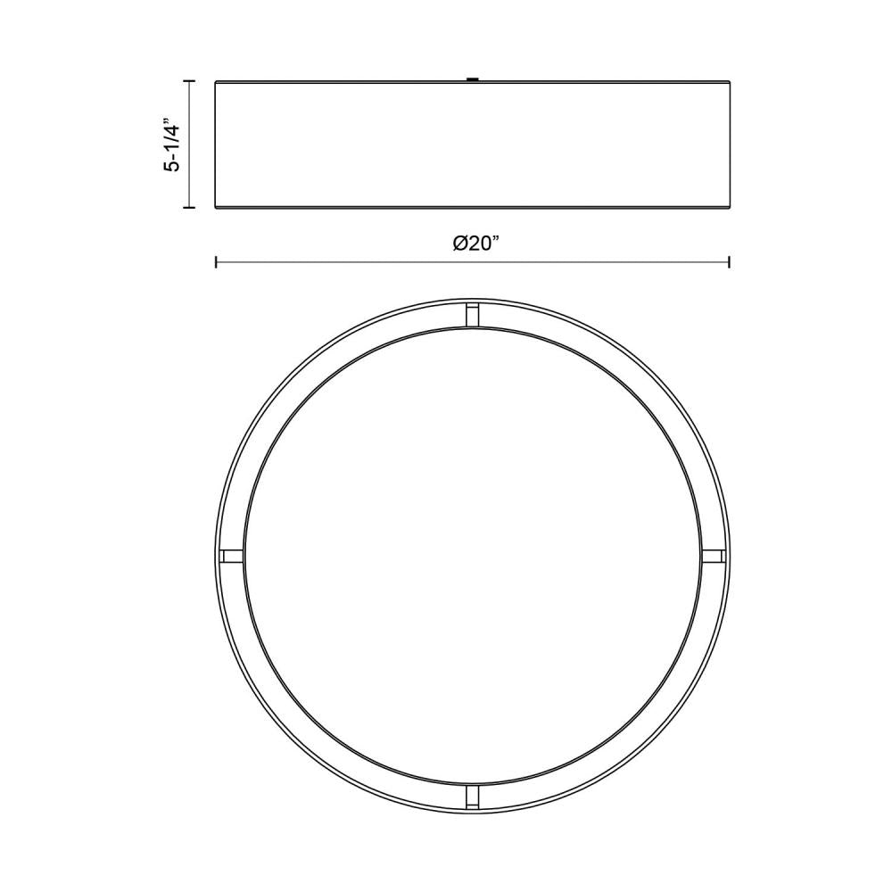 Kuzco Dalton FM7920-WH-5CCT Flush Mount, UL Damp Rated, White