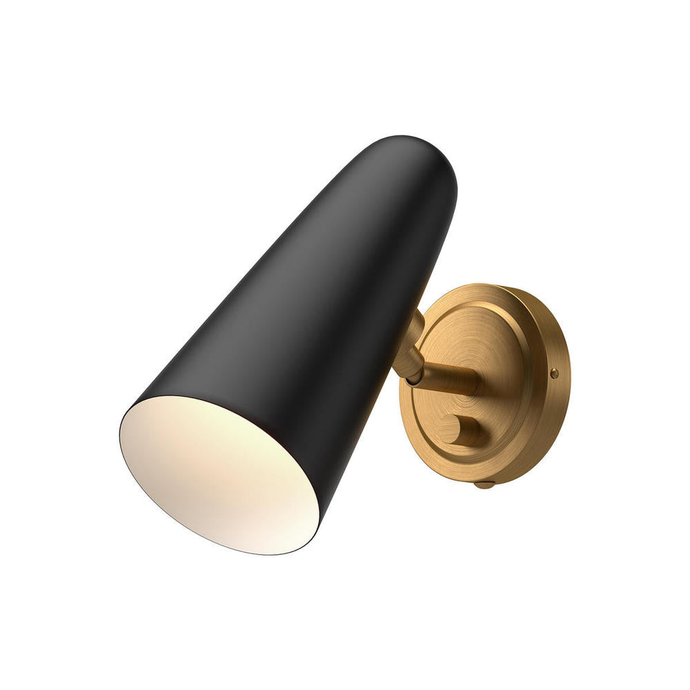 ALORA MOOD Lighting WV578805MBAG Wall/Vanity Light Fixture, UL Damp Rated, Aged Gold/Matte Black