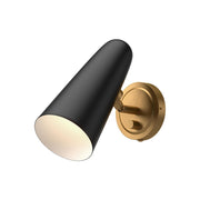 ALORA MOOD Lighting WV578805MBAG Wall/Vanity Light Fixture, UL Damp Rated, Aged Gold/Matte Black