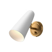 ALORA MOOD Lighting WV578805WHAG Daniel 5-in Wall/Vanity Light Fixture, UL Damp Rated, Aged Gold/White