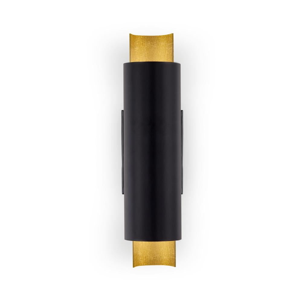 Kuzco Dela WS41216-BK/GL Wall Sconce, 18W Watt, LED, Black/Gold Leaf