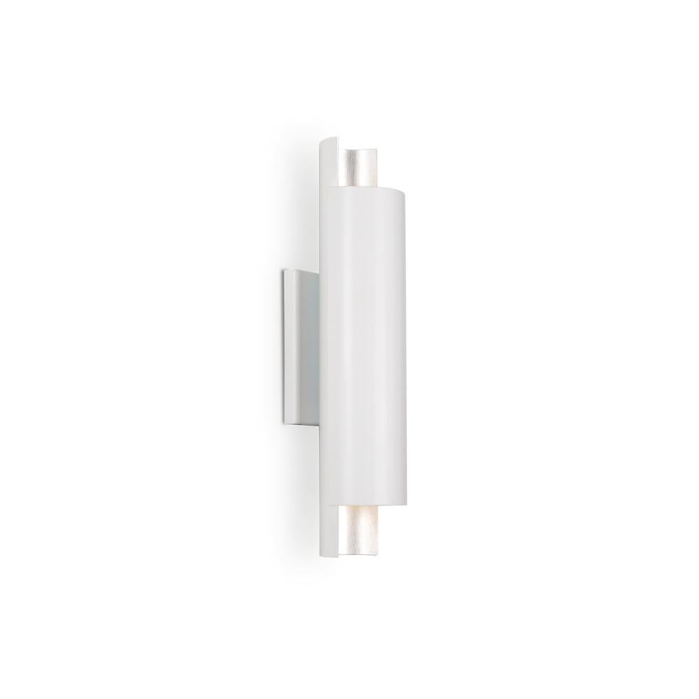 Kuzco Dela WS41216-WH/SV LED Wall Sconce, UL Damp Rated, White/Silver
