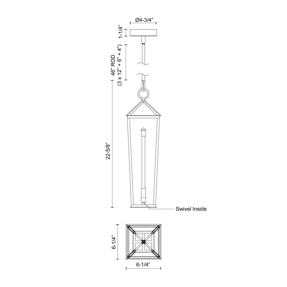 ALORA Lighting PD317120UB Delphine 20-in Urban Bronze LED Pendant, UL Damp Rated, Urban Bronze