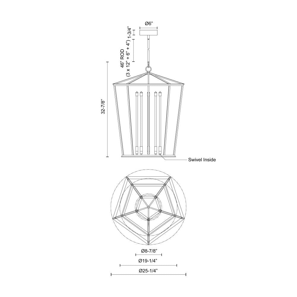 ALORA Lighting PD317129UB Delphine 29-in Pendant Light Fixture, LED, Urban Bronze