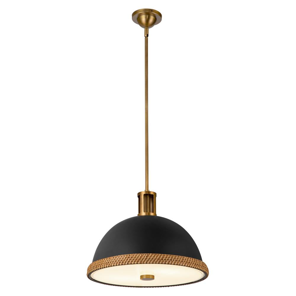 ALORA Lighting Doral PD331016MBVB Pendant Light Fixture, UL Damp Rated, Matte Black/Vintage Brass