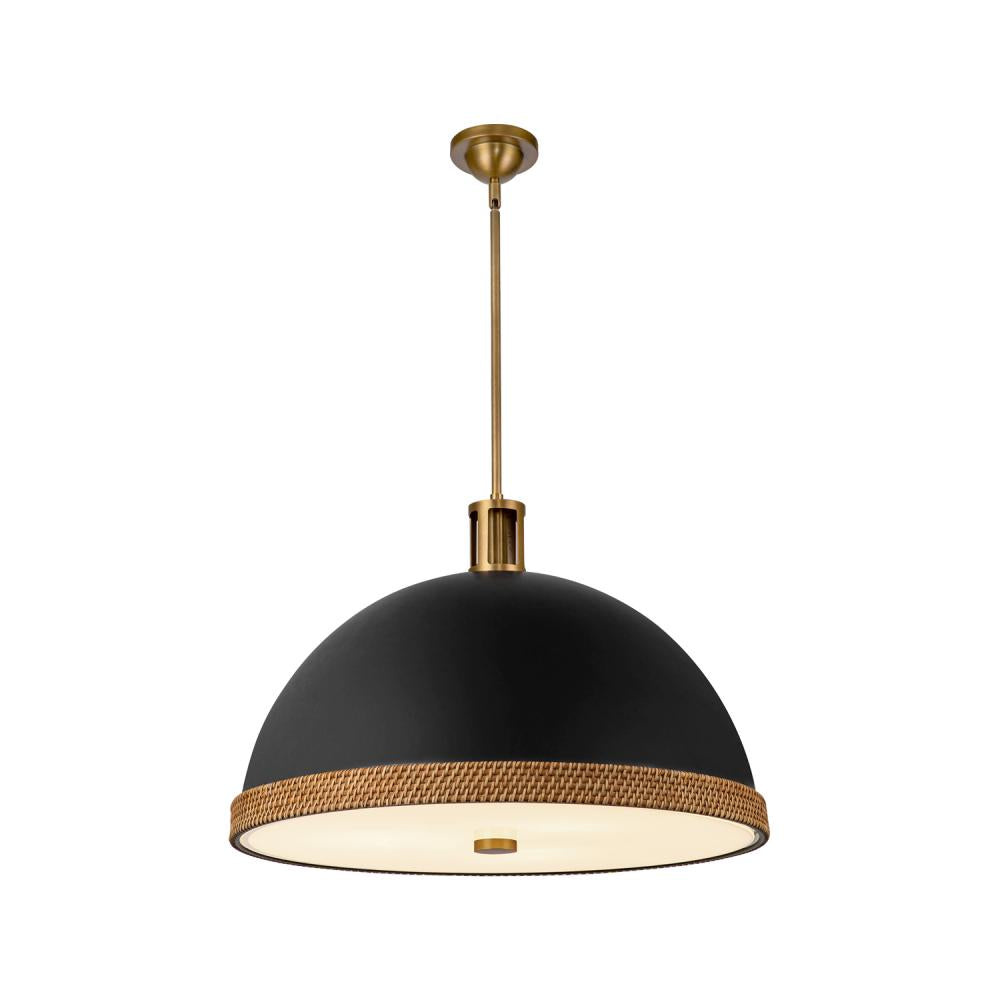 ALORA Lighting Doral PD331024MBVB Pendant Light, UL Listed, Matte Black/Vintage Brass
