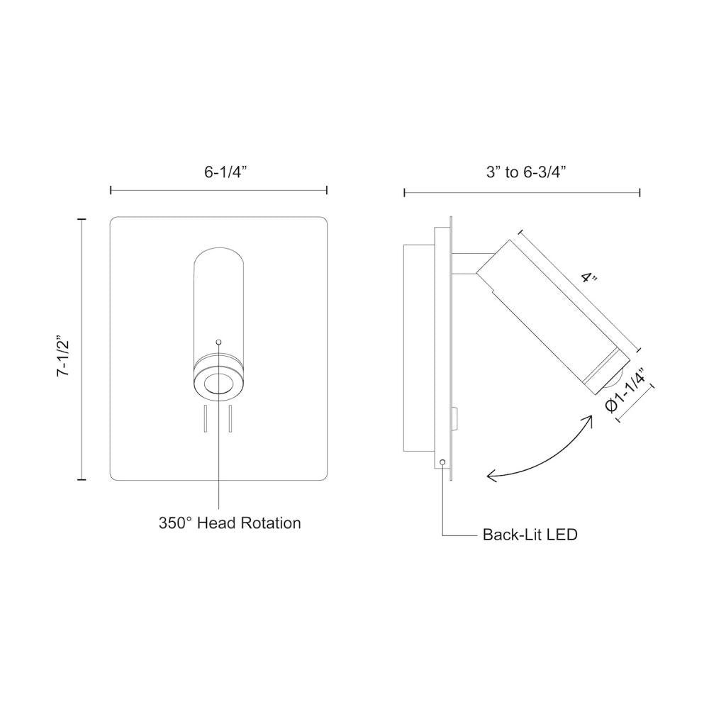 Kuzco Dorchester WS16806-WH Wall Sconce, 12W, LED, Adjustable, White