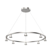 Kuzco Lighting CH19933-BN-UNV Dune 33-in Chandelier, UL Damp Rated, Brushed Nickel