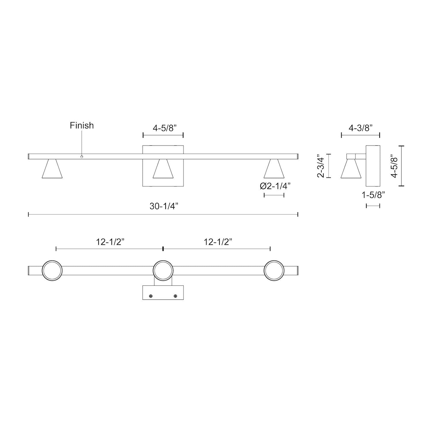 Kuzco Dune VL19931-BN-UNV Vanity Light Fixture, UL Damp Rated, Brushed Nickel