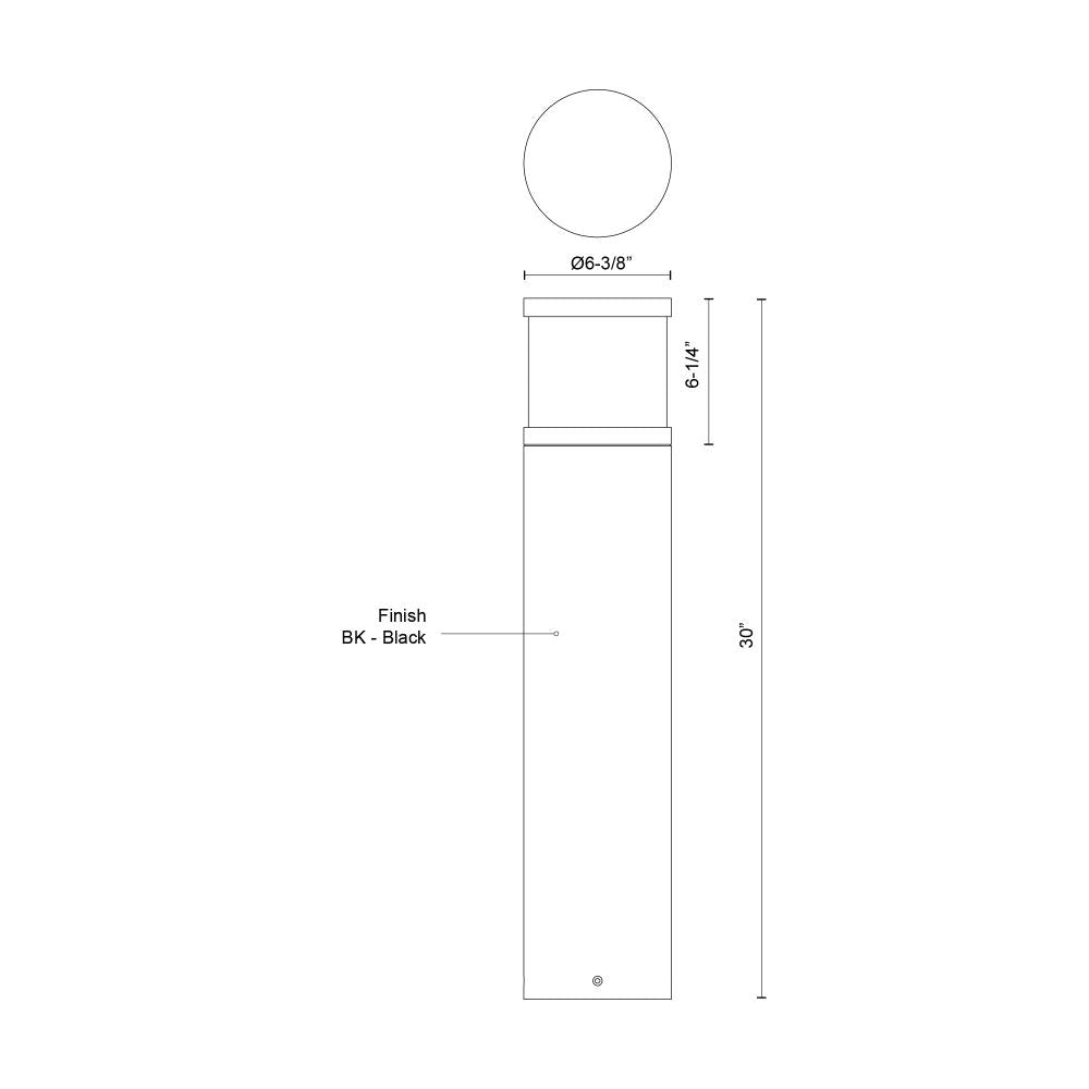 Kuzco Chadworth EB46430-BK-UNV Bollard Fixture, LED, Black