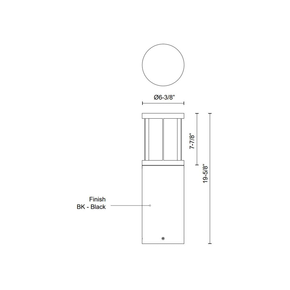 Kuzco Alden EB49020-BK-UNV Exterior Bollard, 24W Watt, Black