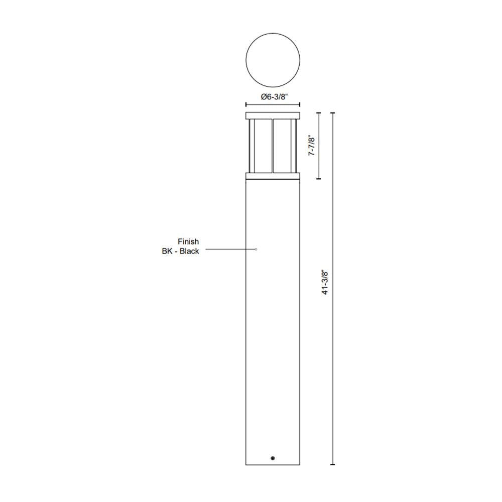 Kuzco Alden EB49041-BK-UNV Exterior Bollard, UL Rated, Black