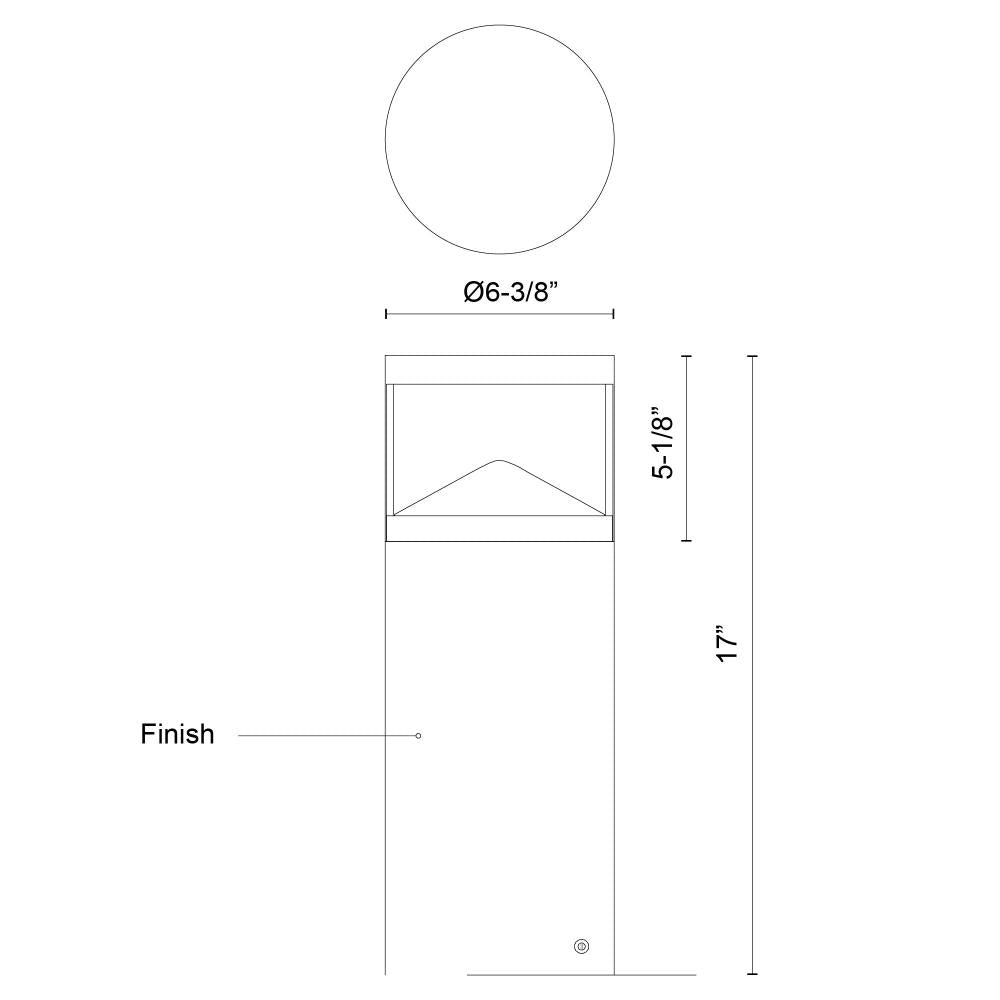 Kuzco Dover EB83317-BK-UNV Exterior Bollard, 24W, Black