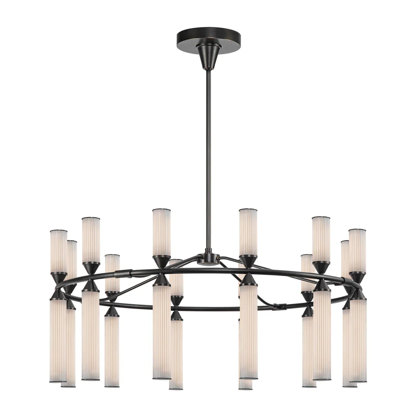 ALORA Lighting CH348038UBFR-UNV Chandelier, 38-in, Urban Bronze/Frosted Ribbed Glass
