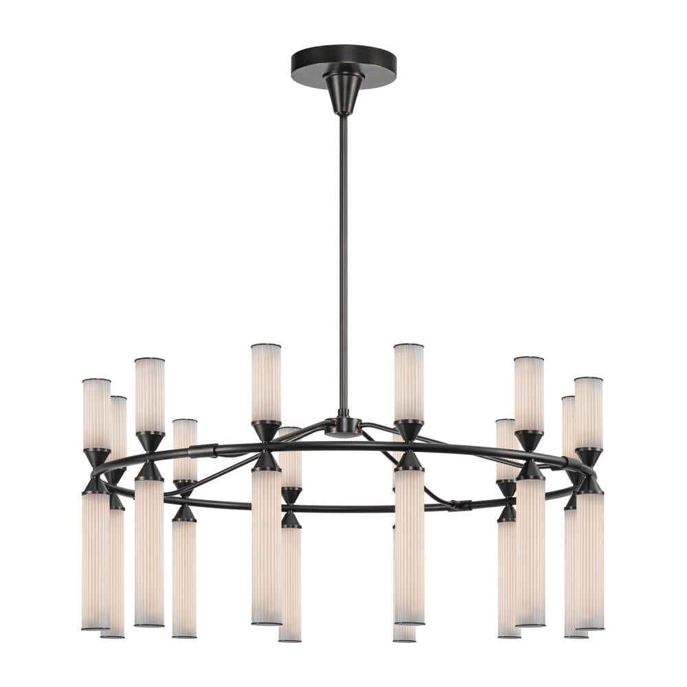 ALORA Lighting CH348038 Urban Bronze/Frosted Ribbed Glass LED Chandelier, UL Damp Rated, Urban Bronze