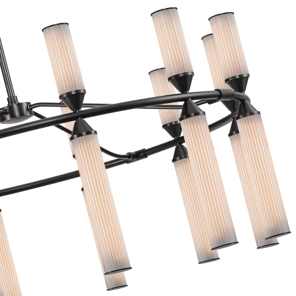 ALORA Lighting CH348038 Urban Bronze/Frosted Ribbed Glass LED Chandelier, UL Damp Rated, Urban Bronze