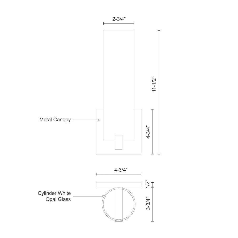 Kuzco 601484CH-LED Wall Sconce, LED, Chrome