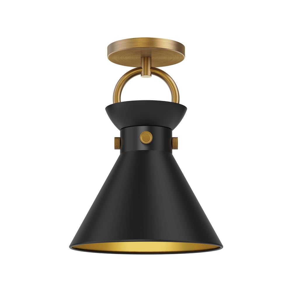 ALORA MOOD Lighting Emerson SF412009AGMB Semi-Flush Mount, Aged Gold/Matte Black
