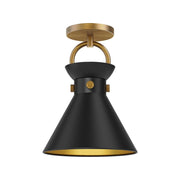 ALORA MOOD Lighting Emerson SF412009AGMB Semi-Flush Mount, Aged Gold/Matte Black