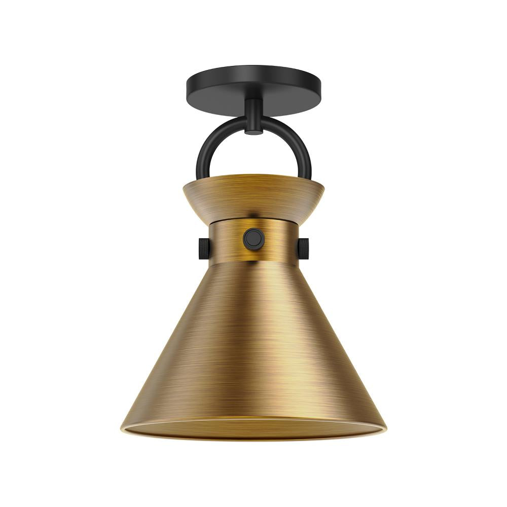 ALORA MOOD Lighting Emerson SF412009MBAG Semi Flush Mount, 1 Light, Matte Black/Aged Gold