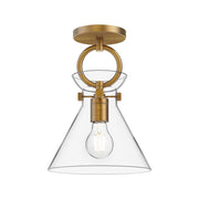 ALORA MOOD Lighting Emerson SF412509AGCL Semi Flush Mount, UL Damp Rated, Aged Gold/Clear