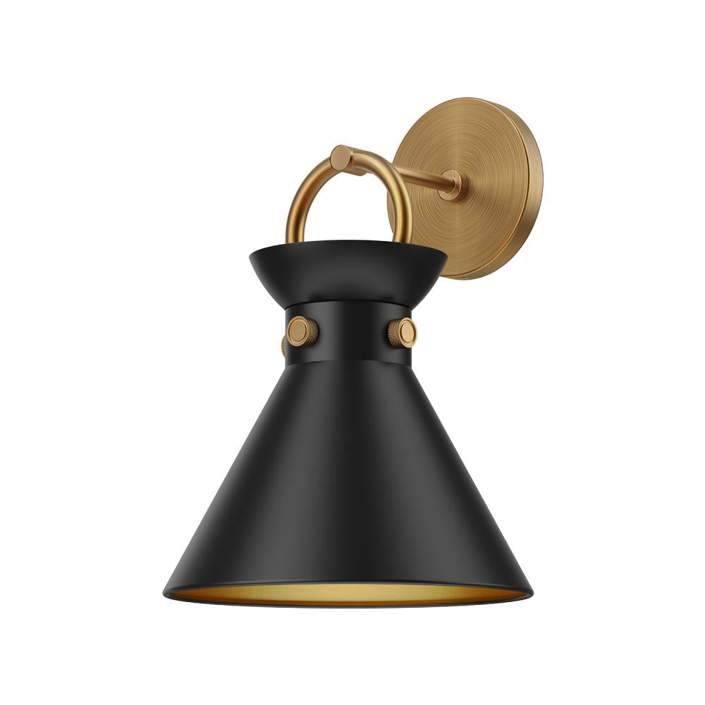 ALORA MOOD Lighting WV412009AGMB Wall/Vanity Light Fixture, UL Damp Rated, Aged Gold/Matte Black