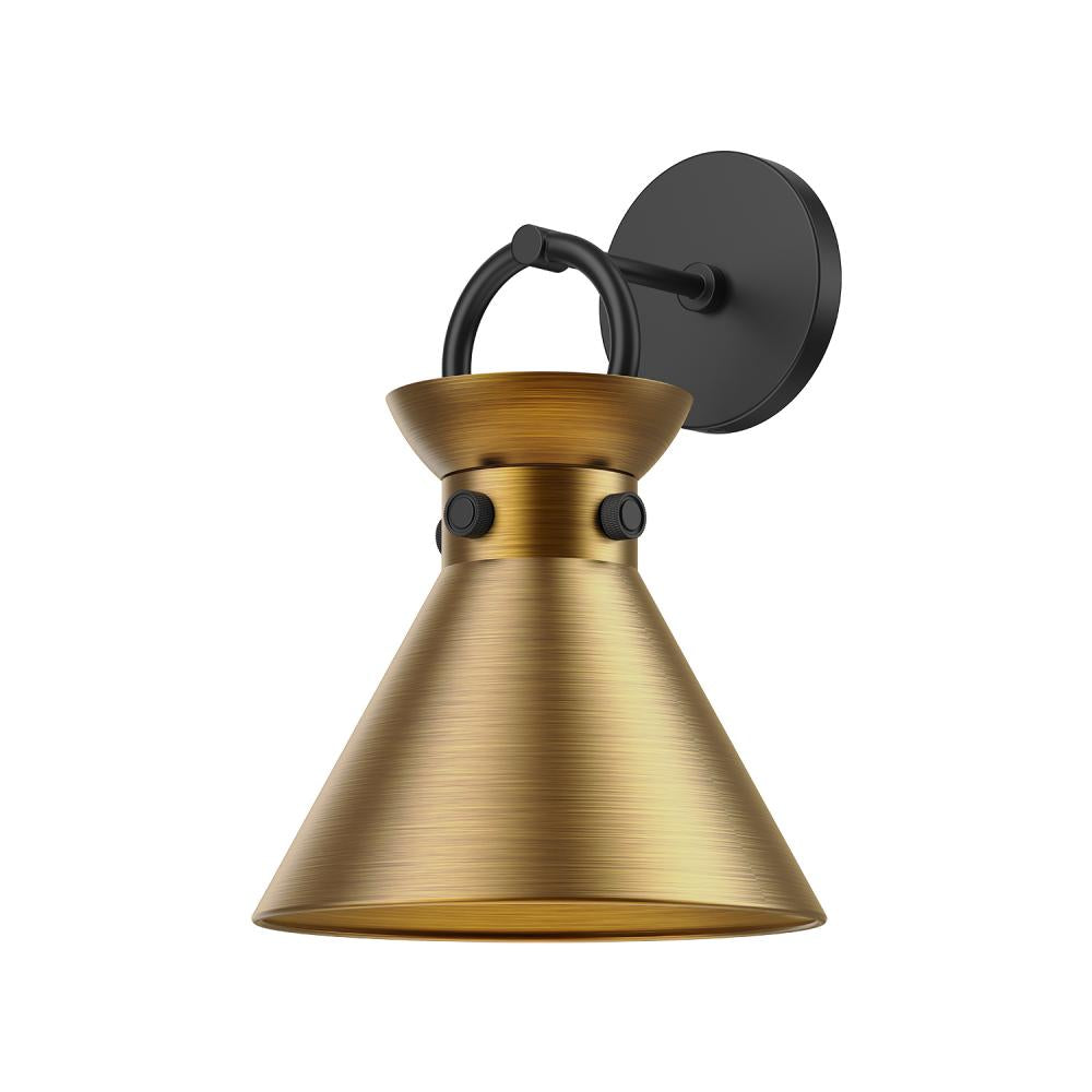 ALORA MOOD Lighting Emerson 412009MBAG Wall/Vanity Light Fixture, UL Damp Rated, Matte Black/Aged Gold