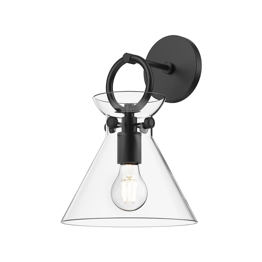 ALORA MOOD Lighting Emerson WV412509MBCL Wall/Vanity Light Fixture, UL Damp Rated, Matte Black/Clear Glass