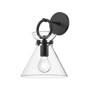 ALORA MOOD Lighting Emerson WV412509MBCL Wall/Vanity Light Fixture, UL Damp Rated, Matte Black/Clear Glass
