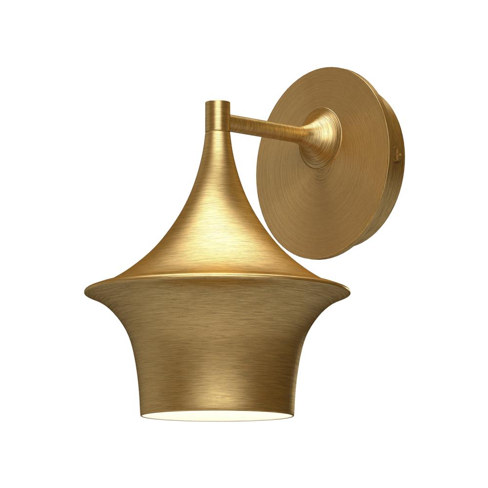 ALORA MOOD Lighting Emiko 7-in Brushed Gold 1 Light Wall/Vanity Light Fixture, UL Damp Rated, Brushed Gold