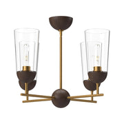 ALORA MOOD Lighting CH542324AGWT Chandeliers, Organic Style, Aged Gold/Walnut