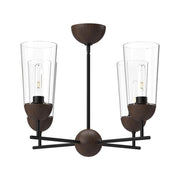 ALORA MOOD Lighting CH542324MBWT Chandeliers, 4 Lights, Matte Black/Walnut