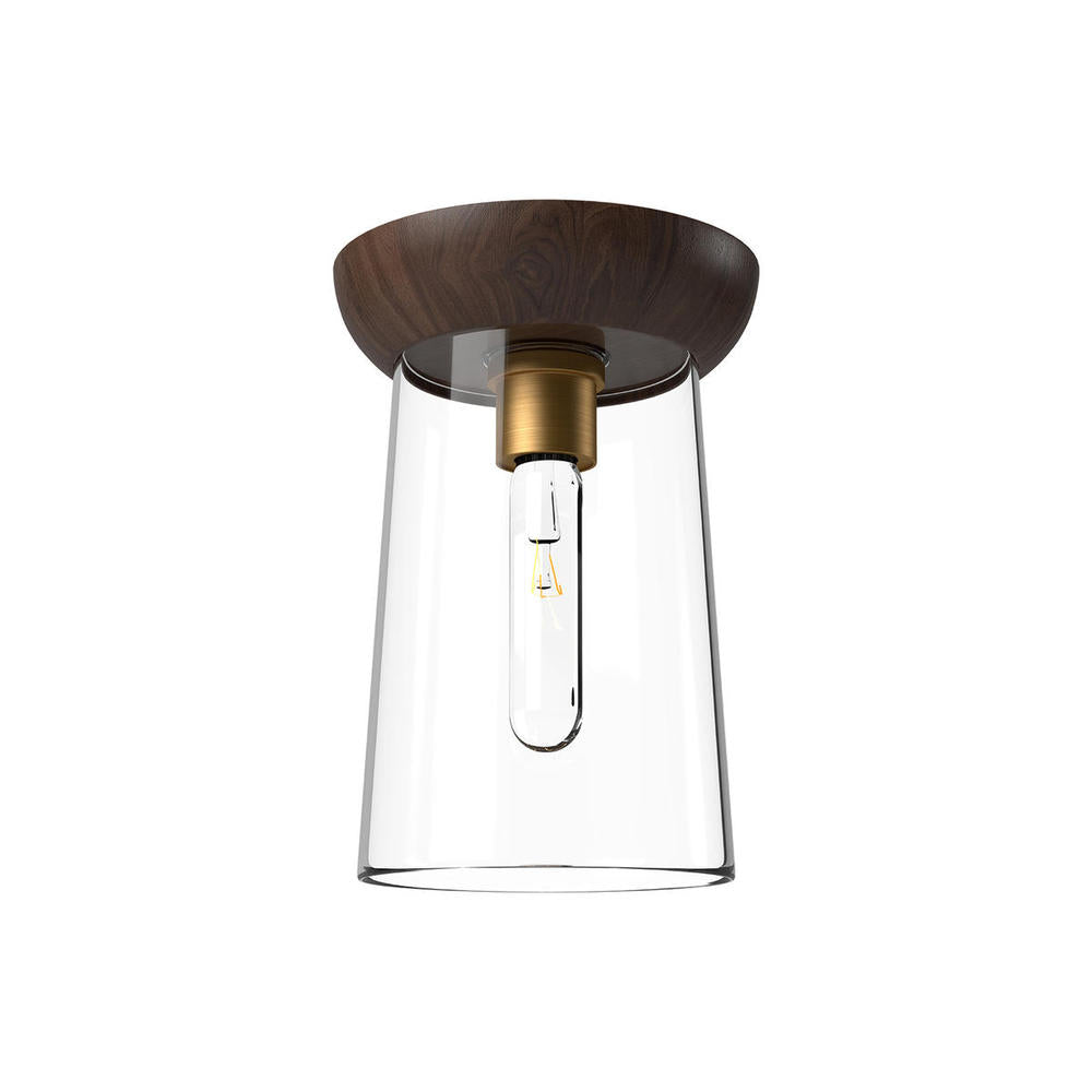 ALORA MOOD Lighting FM542007AGWT Flush Mount, Aged Gold/Walnut