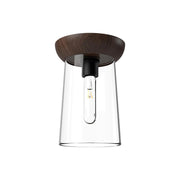 ALORA MOOD Lighting FM542007MBWT Flush Mount Fixture, UL Listed, Matte Black/Walnut