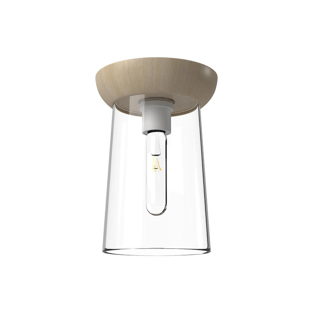 ALORA MOOD Lighting FM542007WHWK Flush Mount, Organic Style, White/White Oak
