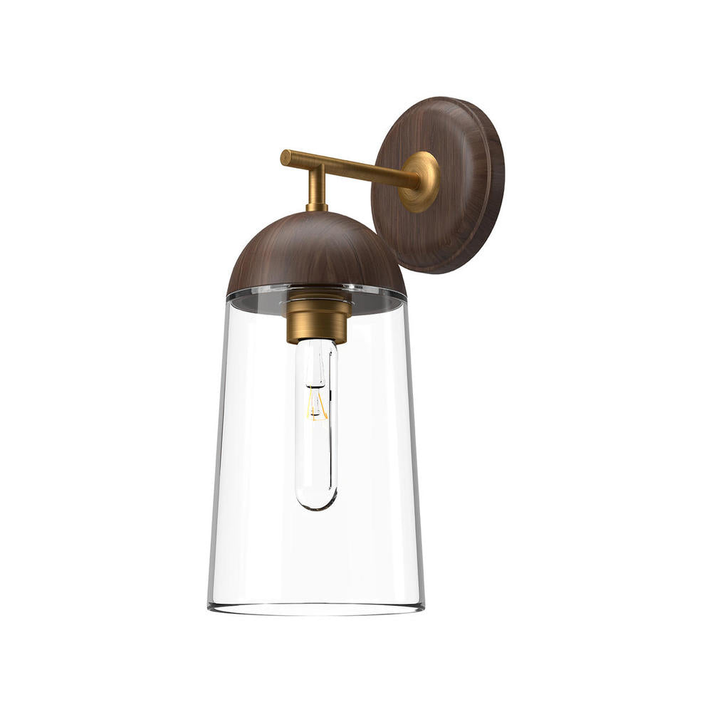 ALORA MOOD Lighting WV542007AGWT Wall/Vanity Light Fixture, 60W, Aged Gold/Walnut