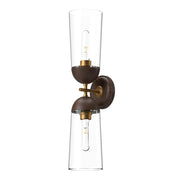 Alora Mood Lighting Emil WV542226AGWT Wall/Vanity Lights, Aged Gold/Walnut