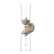 ALORA MOOD Lighting Emil WV542226WHWK Wall/Vanity Light Fixture, UL Damp Rated, White/White Oak