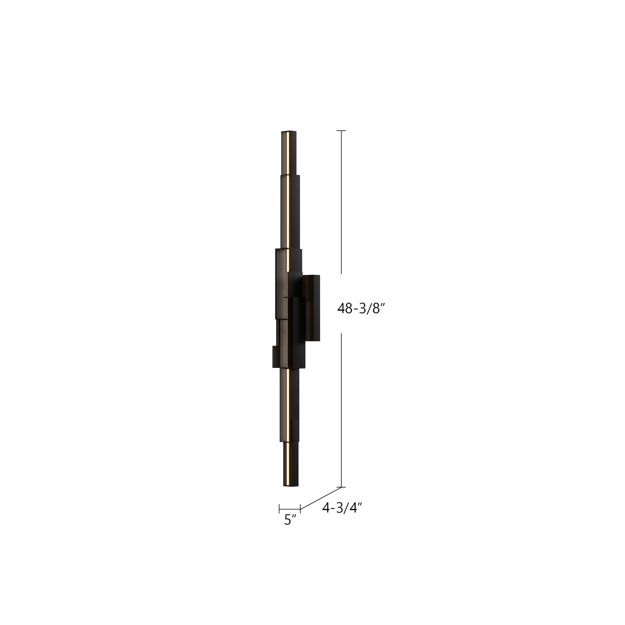 KUZCO Lighting . Enzo 48-in Black LED Wall SconceWall Sconces, Black