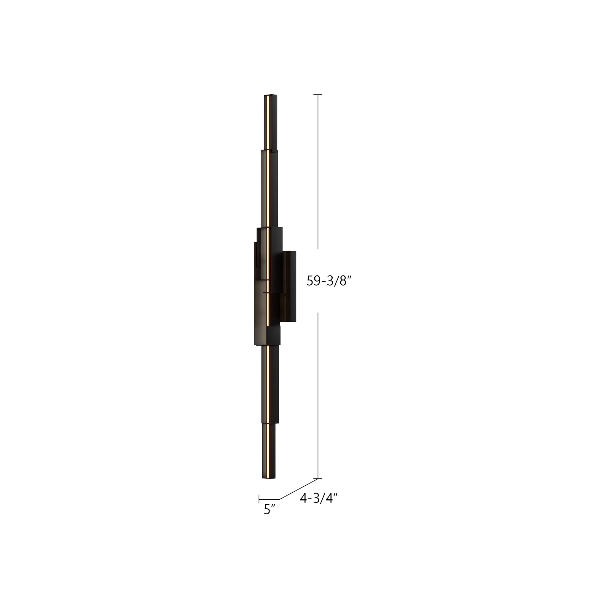 KUZCO Lighting . Enzo 60-in Black LED Wall SconceWall Sconces, Black