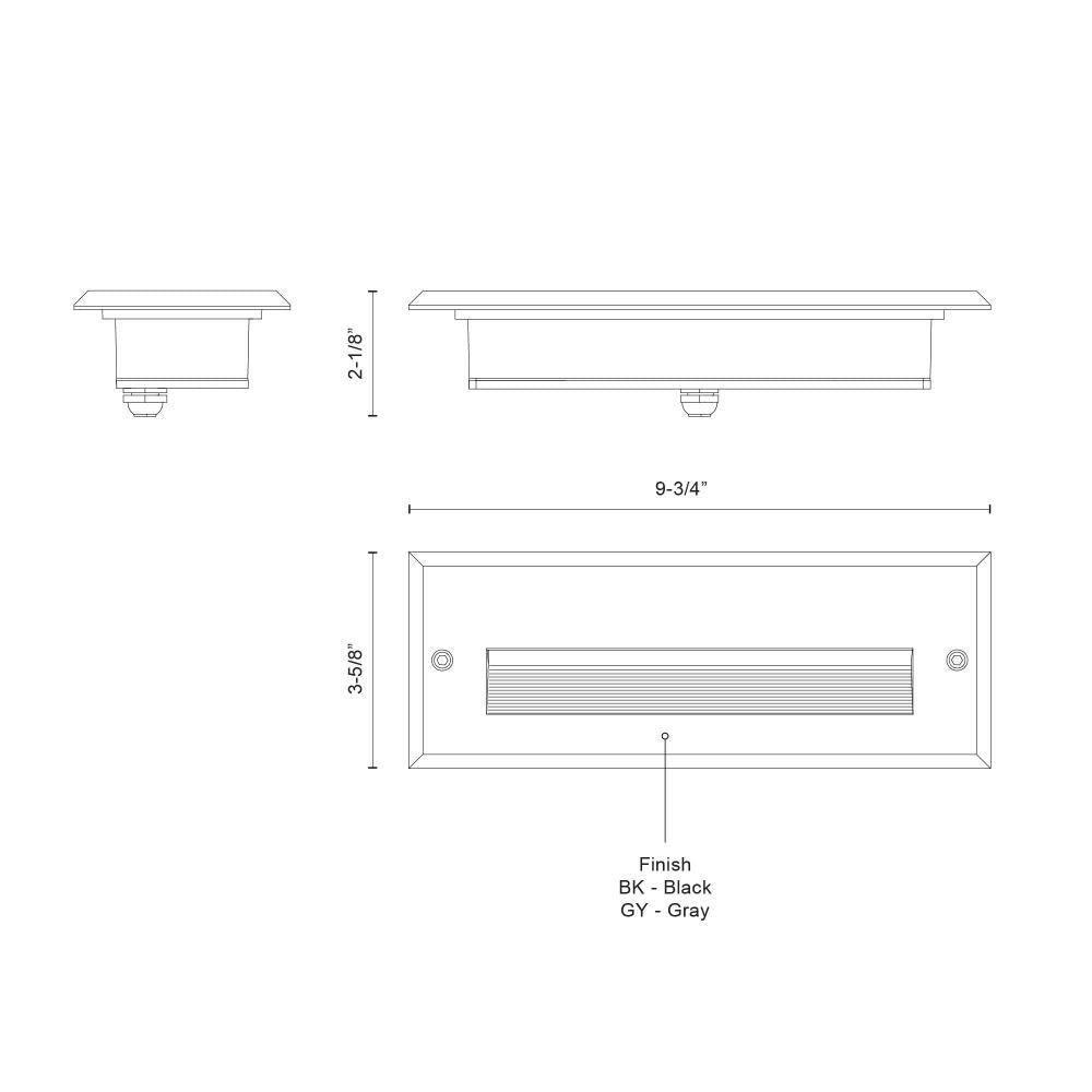 Kuzco Lighting ER72410-BK LED Exterior Wall/Step Lights, Classic Rectangle Shape, Black