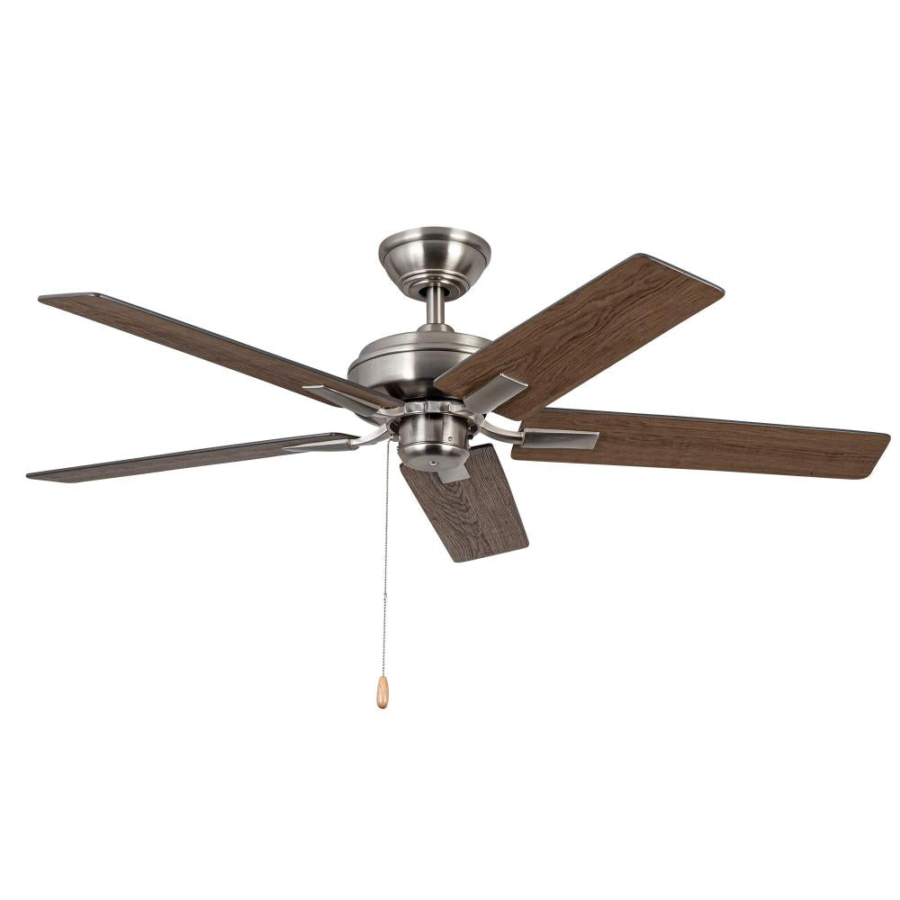 Kuzco Lighting CF78752-BN-NLP Ceiling Fan, 52-in Brushed Nickel, Reversible Blades