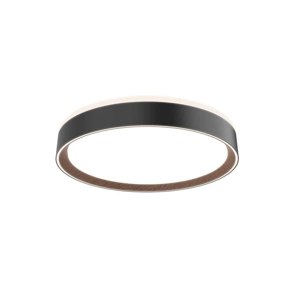 Kuzco Essex FM43916-BK/WT-5CCT LED Flush Mount, UL Damp Rated, Black/Walnut