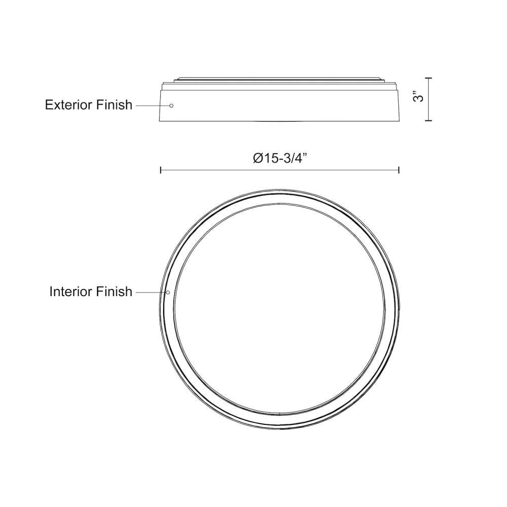 Kuzco Lighting Inc. ESSEX FM43916-BK/WH Flush Mount Traditional - Black White