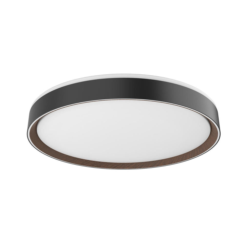 Kuzco Essex FM43920-BK/WT Flush Mount, LED, Black/Walnut