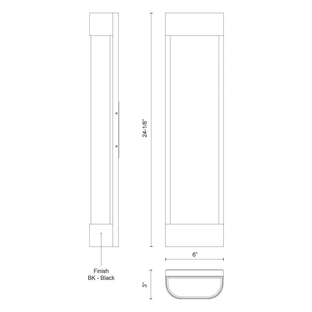Kuzco Moondew EW75724-BK LED Exterior Wall Sconce, UL Damp Rated, Black