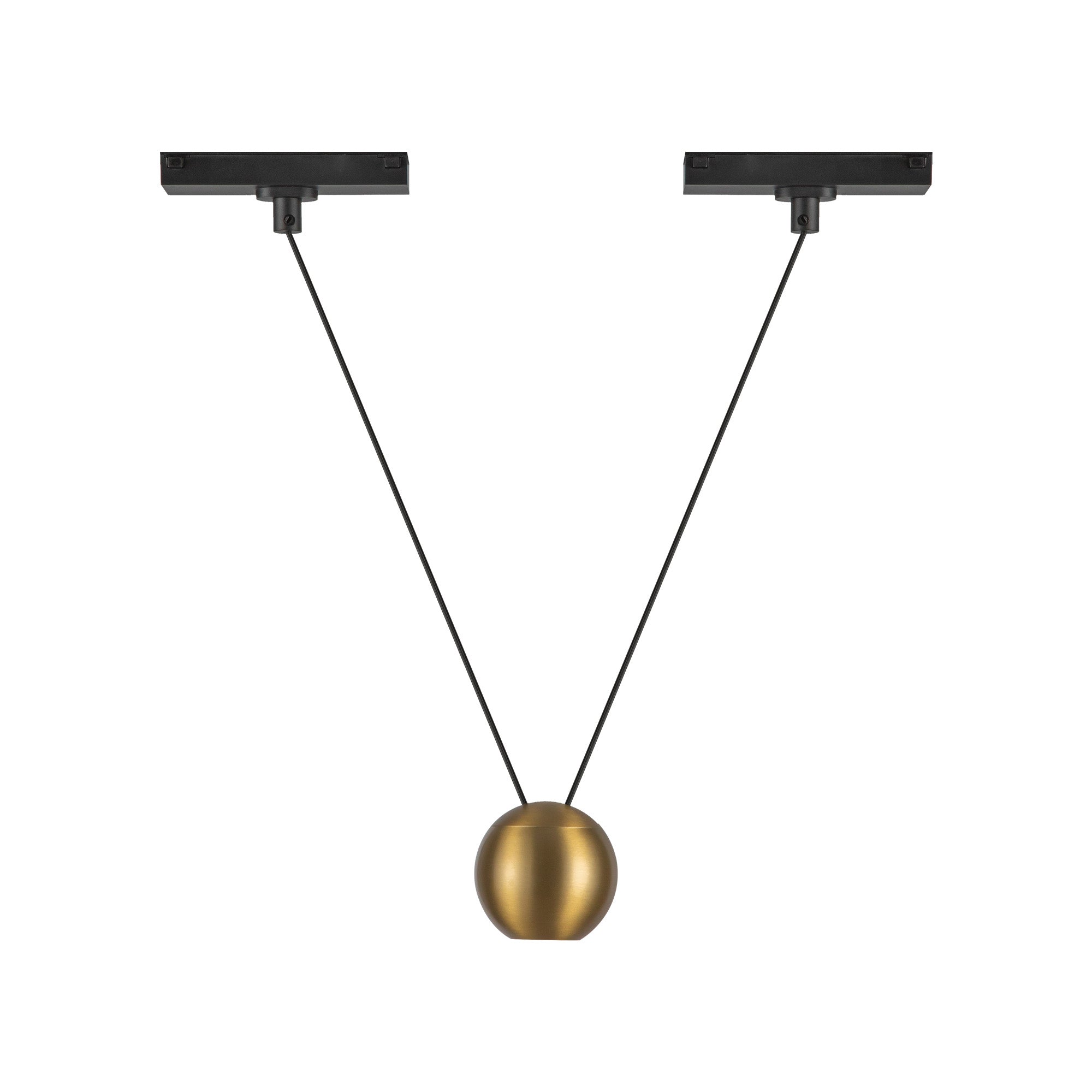 Kuzco Lighting TRP27203-BG Faria Double 3-in Track Pendant, Brushed Gold